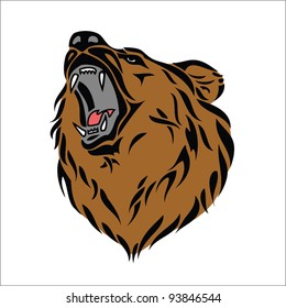 grizzly bear head - vector illustration