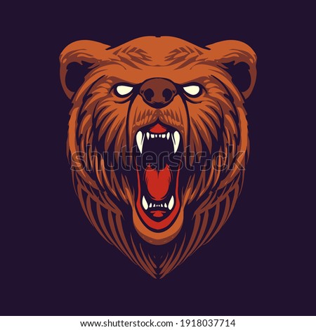 grizzly bear head vector illustration