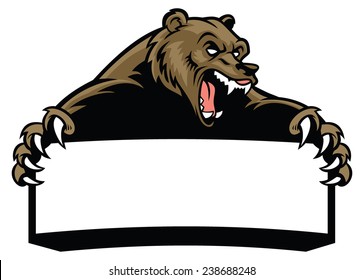 grizzly bear hold the blank sign