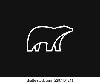 Grizzly bear or honey bear or polar bear body logo design icon