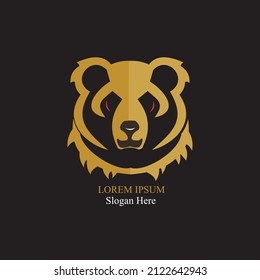 Grizzly bear or honey bear or polar bear head face silhouette logo design icon