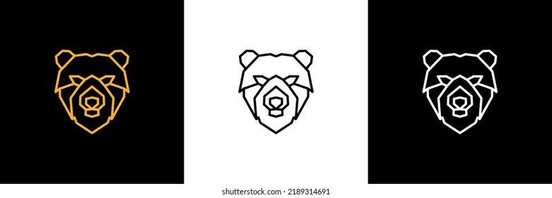 Grizzly Bear Or Honey Bear Or Polar Bear Head Face Silhouette Logo Design Icon