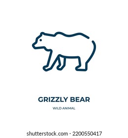 Grizzly Bear Icon. Linear Vector Illustration From Wild Animal Collection. Outline Grizzly Bear Icon Vector. Thin Line Symbol For Use On Web And Mobile Apps, Logo, Print Media.