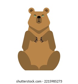 Grizzly Bear isolated. beast predator Vector illustration