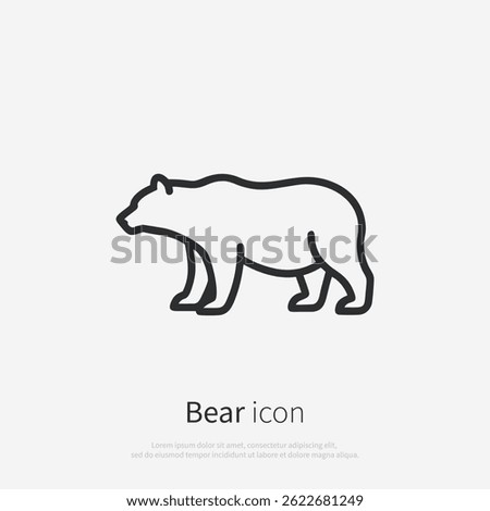 Grizzly bear line logo. Black grizzly bear linear icon isolated on white background. Vector illustration.