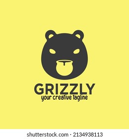 Gitterbär-Logo mit bearbeitbarem Text