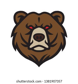 Grizzly Bear Logo Mascot Vector Design Template