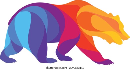 logotipo de oso pardo ilustración de osos polares Vector de oso degradado