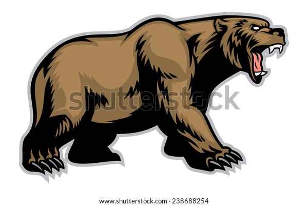 Grizzly Bear Mascot Stock Vector (Royalty Free) 238688254