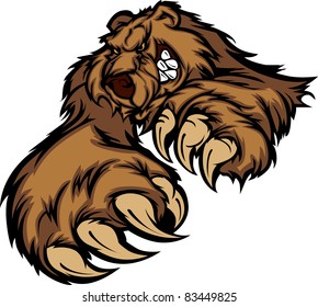 Grizzly Bear Mascot Body with Paws and Claws