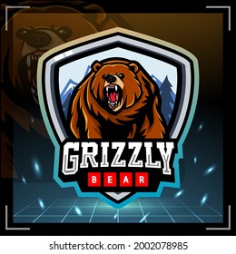 Grizzly bear mascot. esport logo design