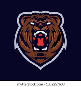 Grizzly bear mascot logo template
