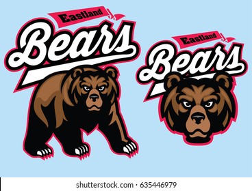 grizzly bear mascot set