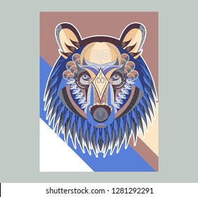 grizzly bear mascot - Vector