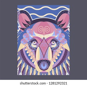 grizzly bear mascot - Vector