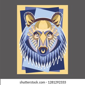 grizzly bear mascot - Vector