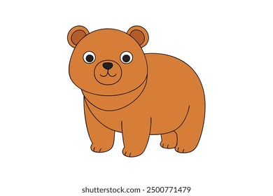 Grizzly Bear on White Background Vector Illustration