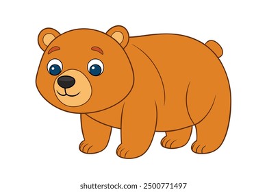 Grizzly Bear on White Background Vector Illustration