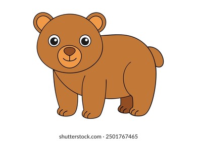 Grizzly Bear on White Background Vector Illustration