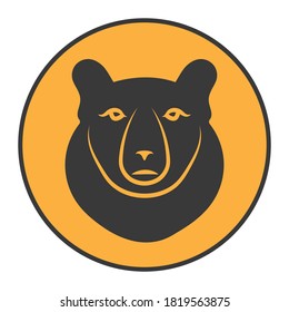 Grizzly bear or polar bear flat vector color icon for apps and websites