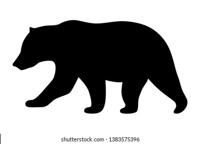 Grizzly bear or polar bear silhouette flat vector icon for animal wildlife apps and websites