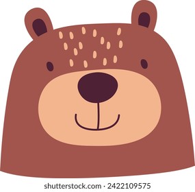 Grizzly Bear Portrait Vector Illustration
