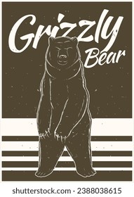 grizzly bear poster template for print