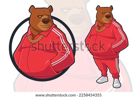 Grizzly Bear in Red Tracksuit