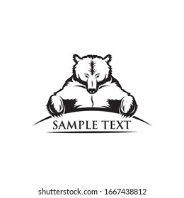 Grizzly bear sign - vector illustration