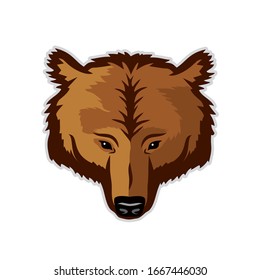 Grizzly bear sign - vector illustration