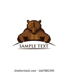 Grizzly bear sign - vector illustration