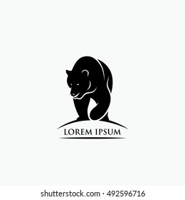 Grizzly bear sign - vector illustration
