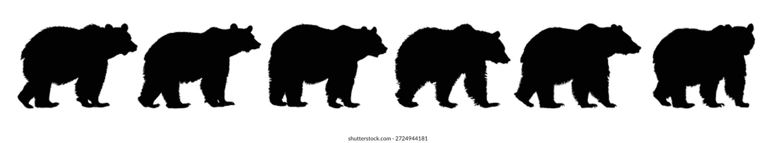 urso grizzly silhueta bundle preto urso clipart preto