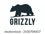 Grizzly Bear Silhouette vector art design