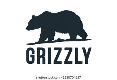 Grizzly Bear Silhouette vector art design