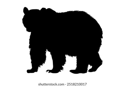 Grizzly Bear Silhouette Vector isolated on a white background