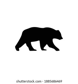 Grizzly bear silhouette with white background illustration