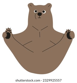 Grizzly Bear Single cute 37, Vektorgrafik