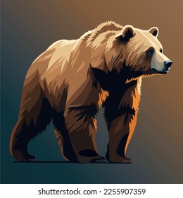 Grizzly bear. Vector color illustration.