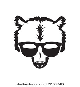Grizzly bear wearing sunglasses - vector illustration