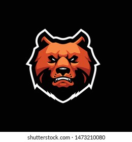 grizzly Bears Mascot Logo for sport and esport isolated on background
