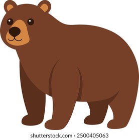 grizzly brown bear illustration flat design art