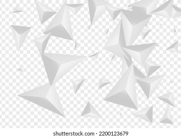 Vector Transparente De Fondo Grizzly Crystal. Fondo Creativo Pirámide. Plantilla de chispa gris. Origami Clean. Tarjeta Fractal de escala de grises.