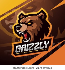 Grizzly esport mascot logo design