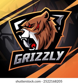 Grizzly esport mascote design logotipo