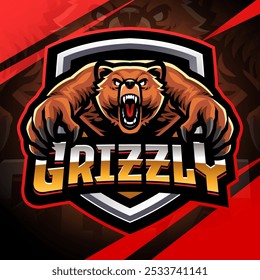 Grizzly esport mascote design logotipo