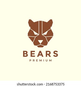 grizzly head bear polygon minimal logo design vector graphic symbol icon illustration creative idea
