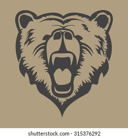 grizzly head logo vector