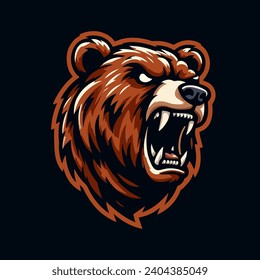 Grizzly head mascot logo template