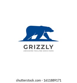 Grizzly Illustration Vector Template. Suitable for Creative Industry, Multimedia, entertainment, Educations, Shop, and any related business